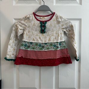 Matilda Jane Choose Your Own Path Yuletide Memories Tunic Top - Size 6 - EUC